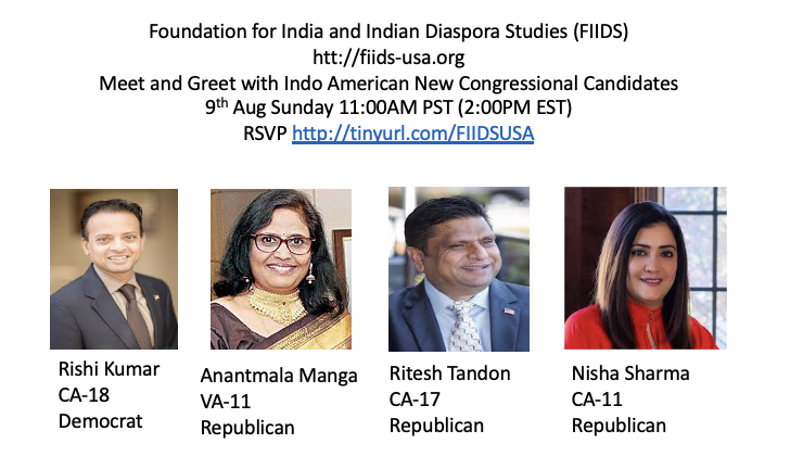 Meet and Greet with New Indo-American Congressional Candidates