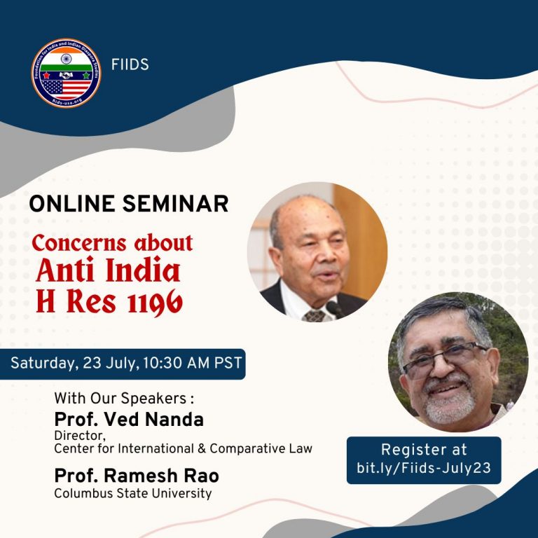 Concerns about Anti-Indian H Res 1196